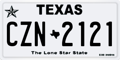 TX license plate CZN2121