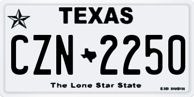 TX license plate CZN2250