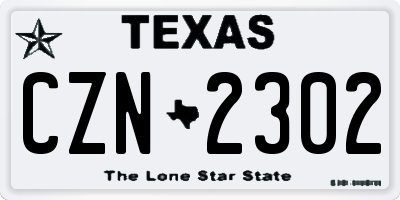 TX license plate CZN2302