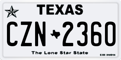 TX license plate CZN2360