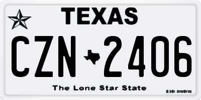 TX license plate CZN2406