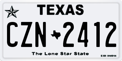 TX license plate CZN2412