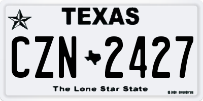 TX license plate CZN2427