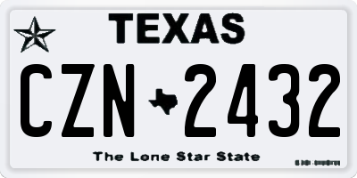TX license plate CZN2432