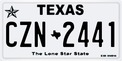 TX license plate CZN2441