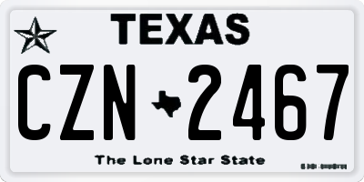 TX license plate CZN2467