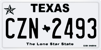 TX license plate CZN2493