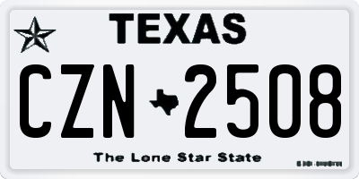 TX license plate CZN2508
