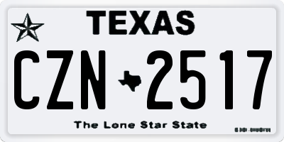 TX license plate CZN2517