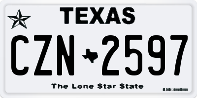 TX license plate CZN2597