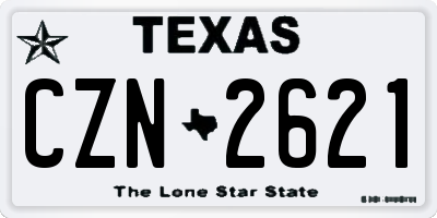 TX license plate CZN2621