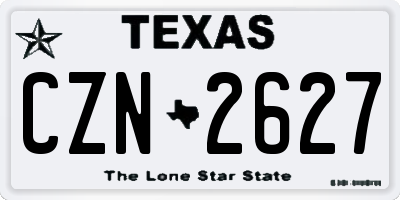 TX license plate CZN2627