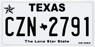 TX license plate CZN2791