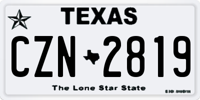 TX license plate CZN2819
