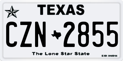 TX license plate CZN2855