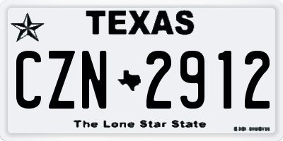 TX license plate CZN2912