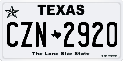 TX license plate CZN2920