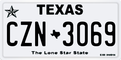 TX license plate CZN3069