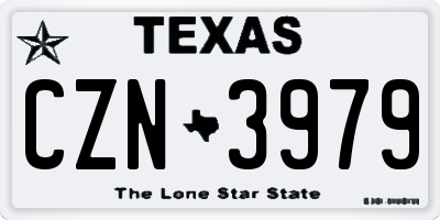 TX license plate CZN3979