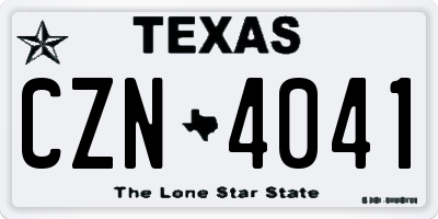 TX license plate CZN4041