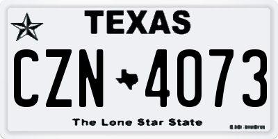 TX license plate CZN4073