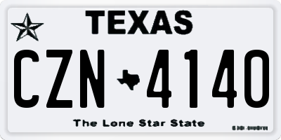 TX license plate CZN4140