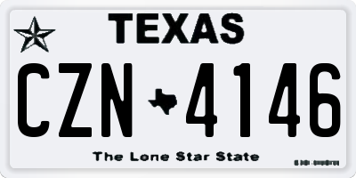 TX license plate CZN4146