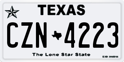 TX license plate CZN4223