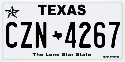 TX license plate CZN4267