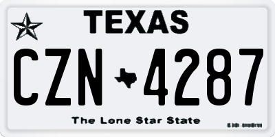 TX license plate CZN4287