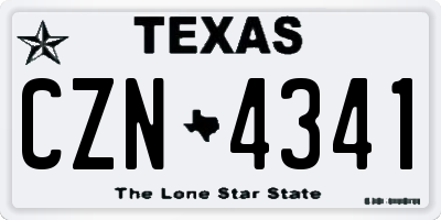TX license plate CZN4341