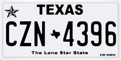 TX license plate CZN4396