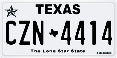 TX license plate CZN4414