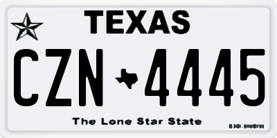 TX license plate CZN4445
