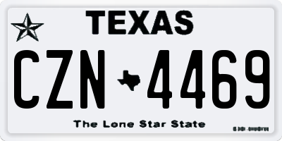 TX license plate CZN4469
