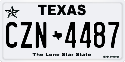 TX license plate CZN4487