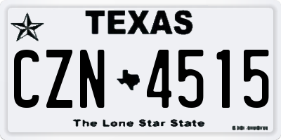 TX license plate CZN4515