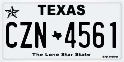 TX license plate CZN4561