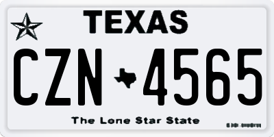 TX license plate CZN4565