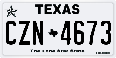TX license plate CZN4673