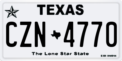 TX license plate CZN4770