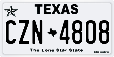TX license plate CZN4808
