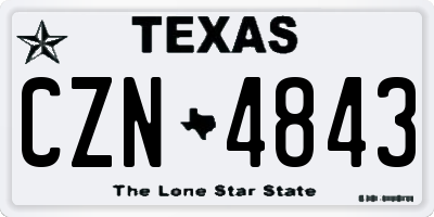 TX license plate CZN4843