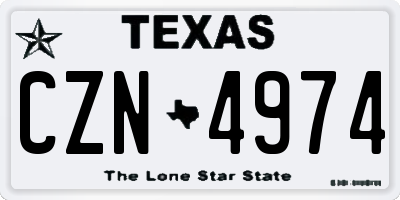 TX license plate CZN4974