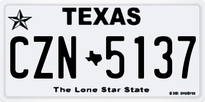 TX license plate CZN5137