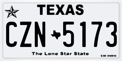 TX license plate CZN5173