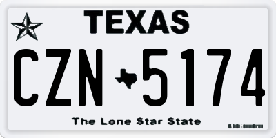 TX license plate CZN5174