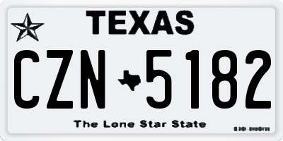 TX license plate CZN5182