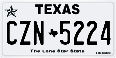 TX license plate CZN5224