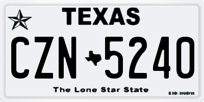 TX license plate CZN5240